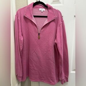 Cozy Pink Quarter-Zip Sweatshirt